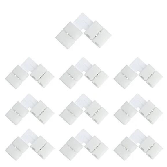 10pcs/Pack Solderless Snap Down 2Conductor LED Strip Connectors for 8mm Wide 2835 Single Color Flex LED Strips