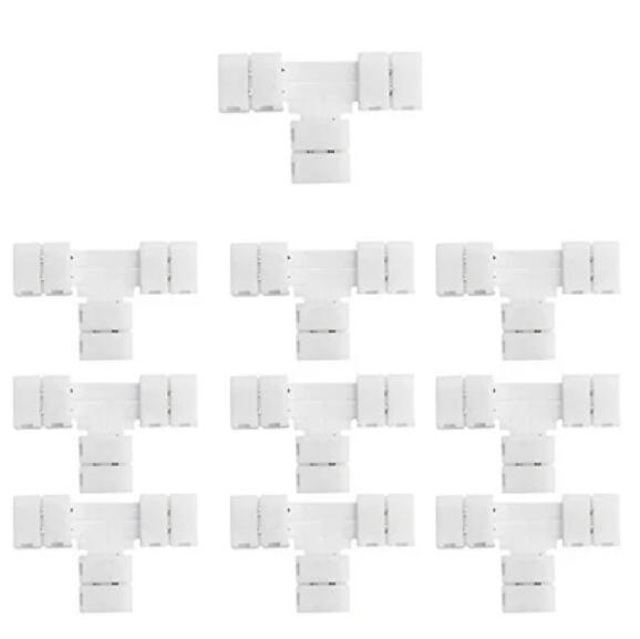 10pcs/Pack Solderless Snap Down 2Conductor LED Strip Connectors for 8mm Wide 2835 Single Color Flex LED Strips