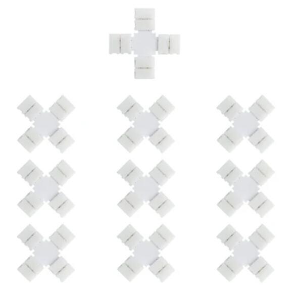 10pcs/Pack Solderless Snap Down 2Conductor LED Strip Connectors for 8mm Wide 2835 Single Color Flex LED Strips
