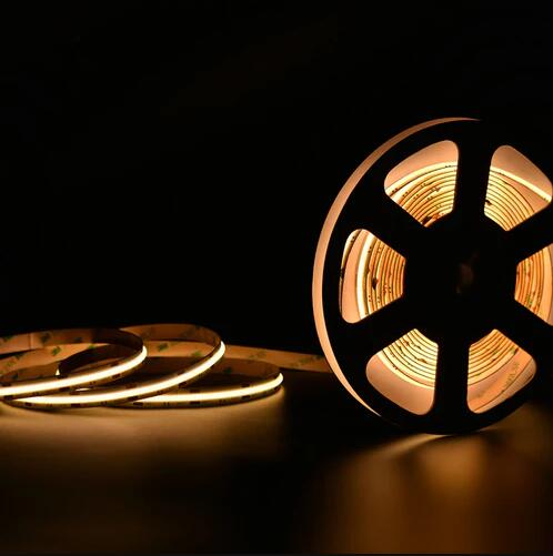 FCOB LED Strip 16.4FT/5M CRI90 320LEDs/m 8W/m 12V/24V Dimmable LED Light Ribbon Indoor Use