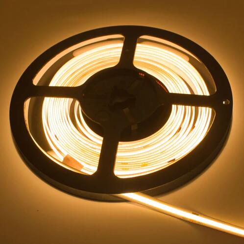FCOB LED Strip 16.4FT/5M CRI90 320LEDs/m 8W/m 12V/24V Dimmable LED Light Ribbon Indoor Use