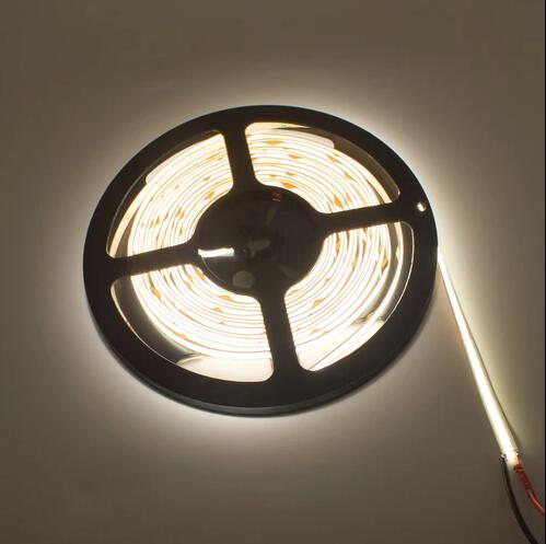 FCOB LED Strip 16.4FT/5M CRI90 320LEDs/m 8W/m 12V/24V Dimmable LED Light Ribbon Indoor Use