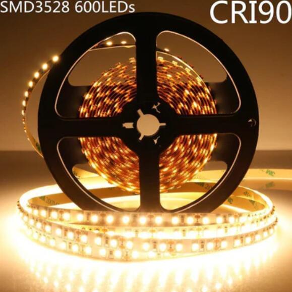 High CRI 90 LED light strips 5Meter (16.4ft) SMD3528-600 120 LEDs 600lm/Mtr Flexible LED Strips