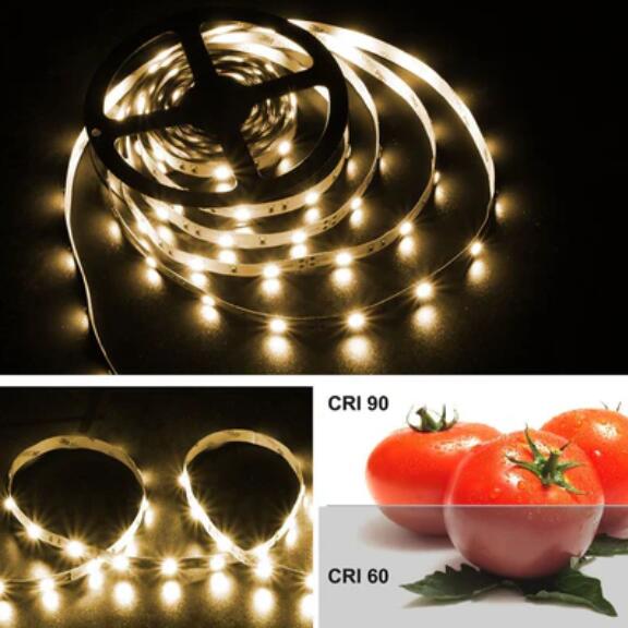 High CRI 90 LED strip, 5Meter Roll SMD5050-150 30 LEDs 450lm Per Meter 12V LED Strip Light,10mm Wide Tape