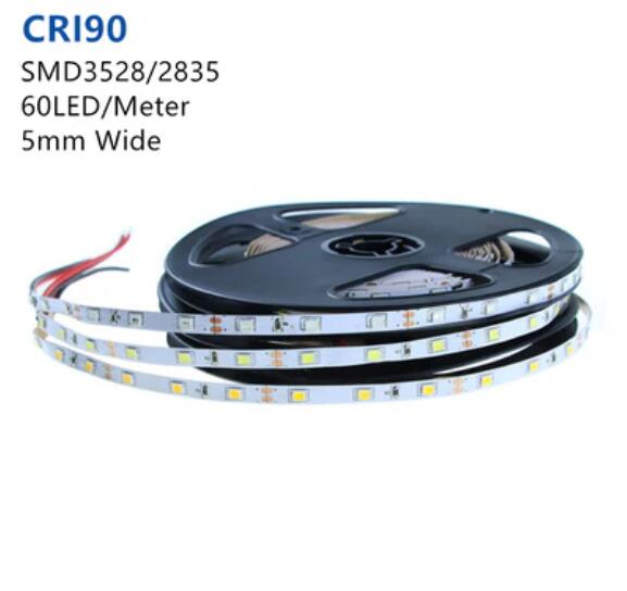 High CRI 90 LED Light strip, 12V SMD3528-300 60 LEDs 300LM Per Meter 5mm LED Tape