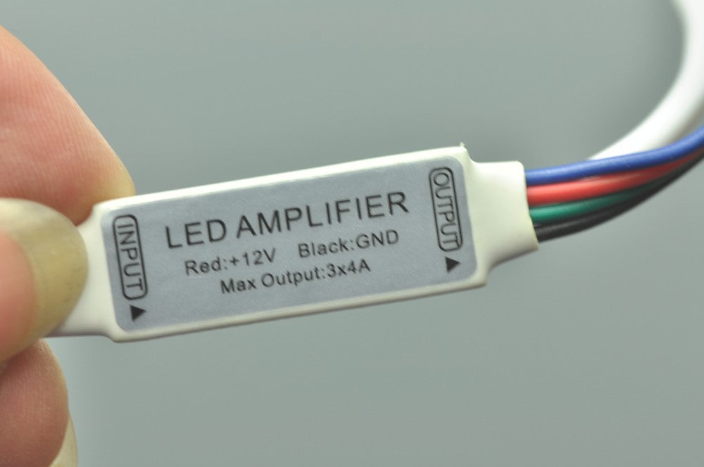 LED Strip Mini  RGB Amplifier With 12V DC 5.5mm x 2.5mm Input