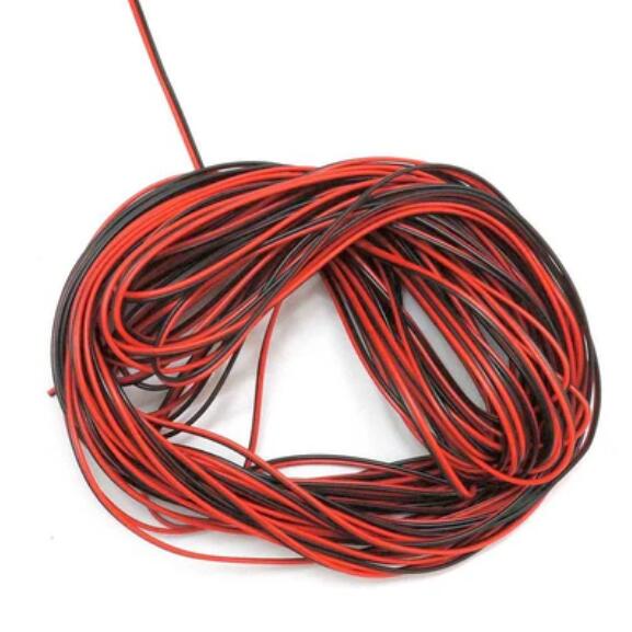 22Guage Red&Black LED Strip Extension Cable 2pin 2 Color Stand Wire Bonded Flat Cable for SMD5050 3528 5630 2538 Single Color