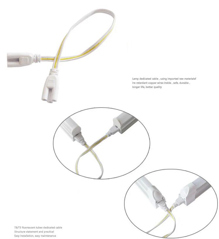 T5/T8 20/30/50/100cm Linkable Extension Cable Wire Connector for Integrated LED Tube Light / Tube Fixture