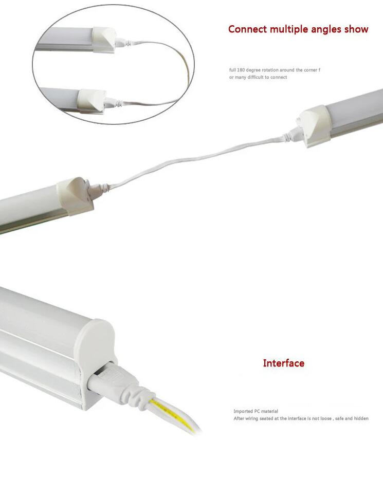 T5/T8 20/30/50/100cm Linkable Extension Cable Wire Connector for Integrated LED Tube Light / Tube Fixture