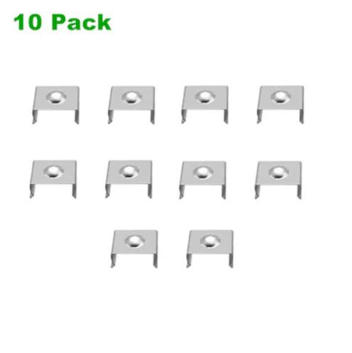 10pcs Clear Metal U or V Mounting Clips for U-Shape and V-Shape LED Strip Aluminum Channel (Fit Model U01, U02, U03, U04, U05, U06, V01, V02,V03)