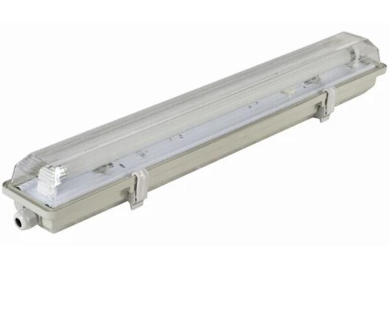 Stripe Clear Cover T8 LED Tube Lights with Striped Clear Tri-proof T8 Tube Fixture for Single Tube