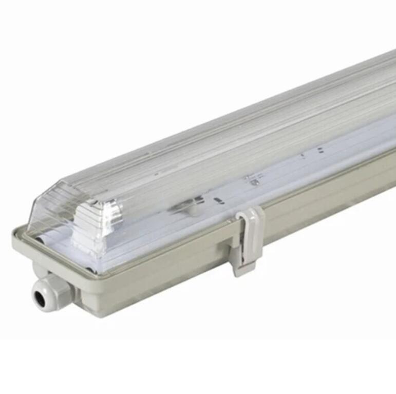 Stripe Clear Cover T8 LED Tube Lights with Striped Clear Tri-proof T8 Tube Fixture for Single Tube