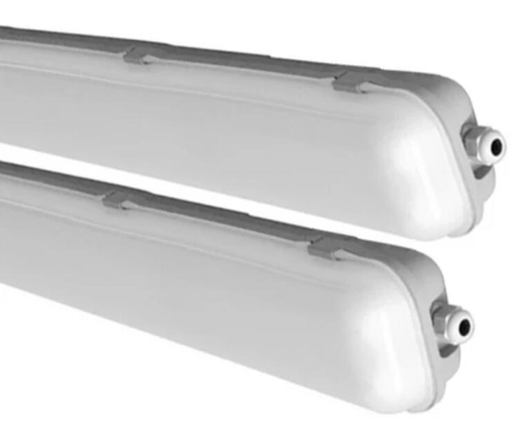 Milky White Cover T8 LED Tube Lights with Striped Clear Tri-proof T8 Tube Fixture for Single Tube