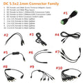 DC5.5x2.1mm Female to Male Connector Cable Family Collection DC Plug DC Conversion Cable DC Splitter