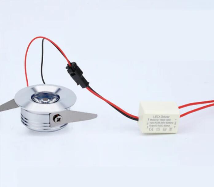 1x3W LED Downlight - Diameter 40mm - 30 Degree Mini Recessed LED Light Small Ceiling Downlight Cabinet LED Light with LED Driver