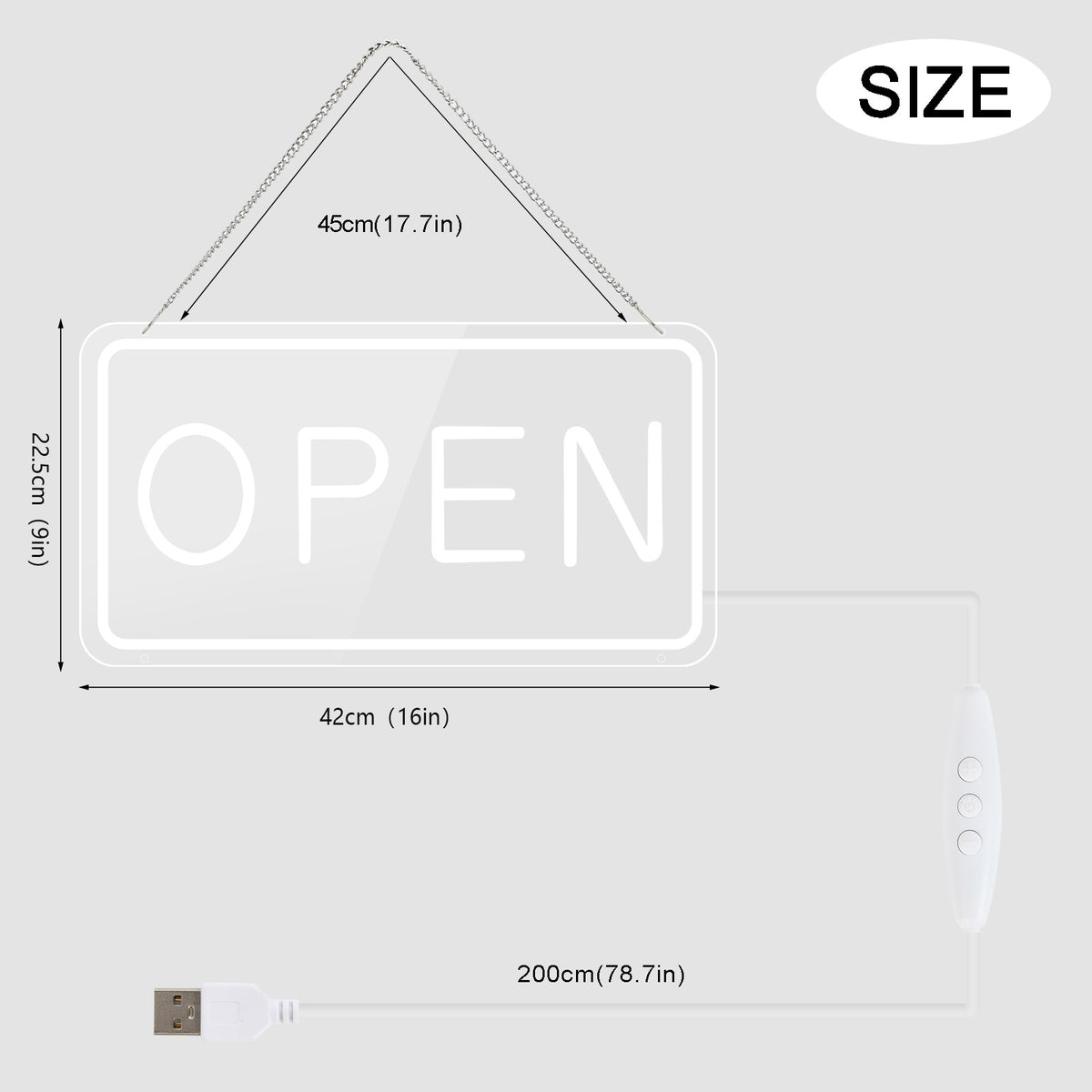 Open Signs for Business, COB Chip LED Neon Open Sign, 16"x 9" Bright Electric Light Up Open Signs with ON/OFF Switch adapter for Bars, Stores, Coffee Shop, Hotel, Window, Outdoor etc.