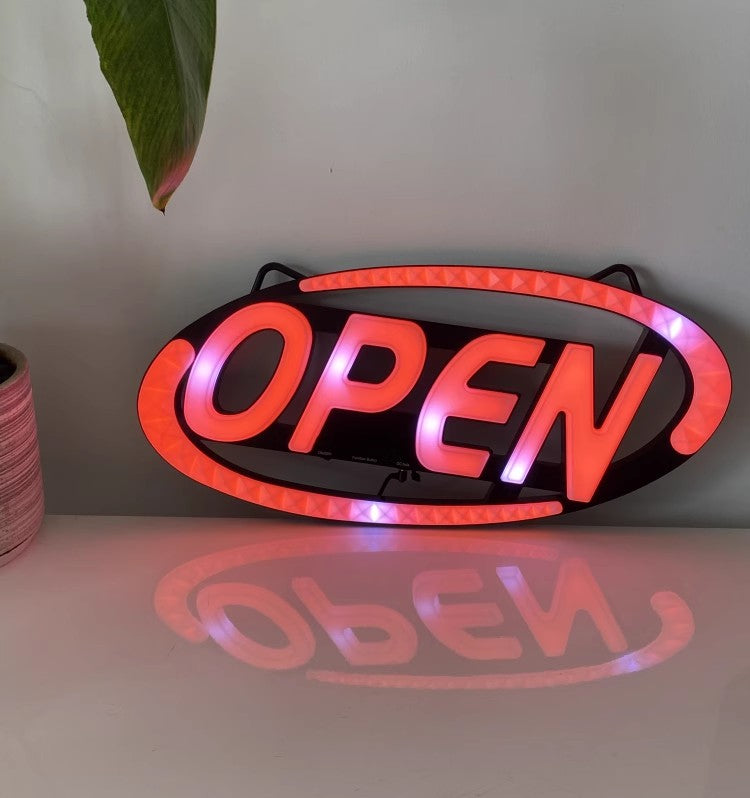 Open Electronic Light Sign RGB Full Color Color Changing Colorful Luminous Characters LED Signboard Business Sign Neon Light