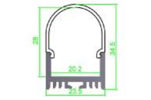 Super Wide 22mm LED Channel  Slim LED Profile(H):28mm 1 meter (39.4inch) LED Line lighting Channel