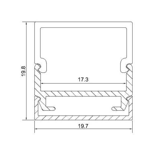 LED Channel  aluminum LED Profile for Ceiling (WxH):16.9 mm x 13 mm 1 meter (39.4inch)  LED Profile