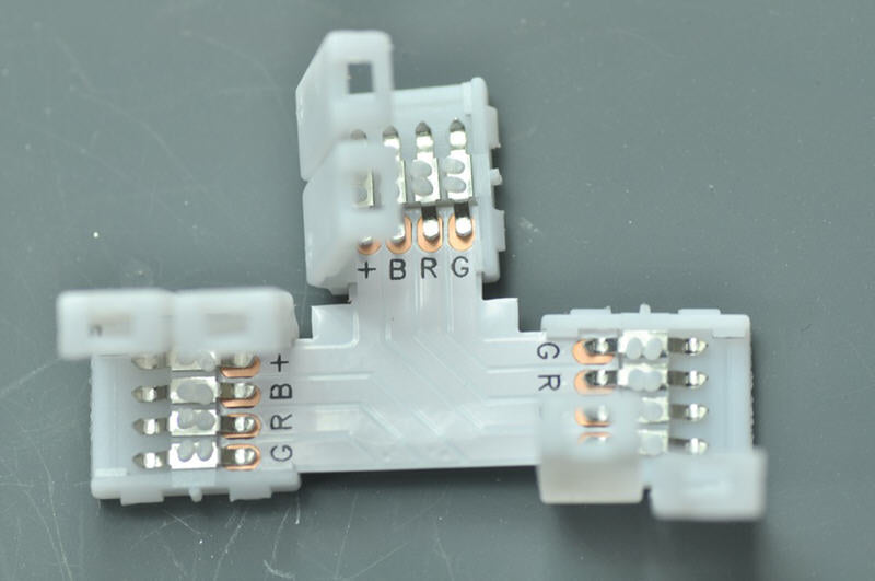 LED RGB  Strip "L"  Type 90 Degree Turn  "+" 360 Degree  10mm for 5050 3528 RGB Strip light Connect