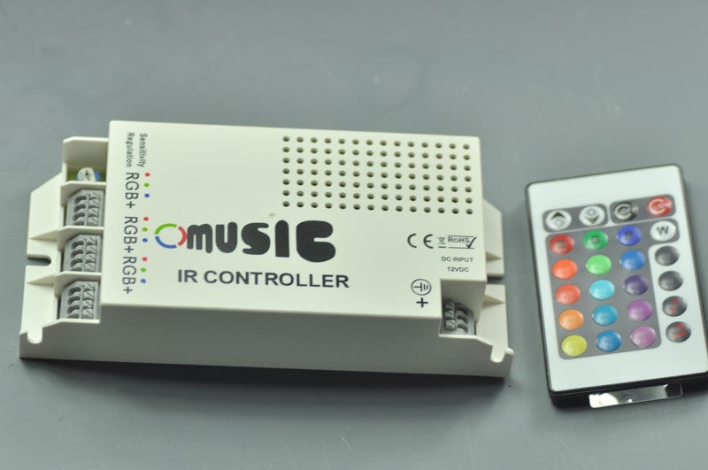 LED Music Controller  Souch Sensitivity With 24 Keys Remote Control  3  RGB Channels 70W