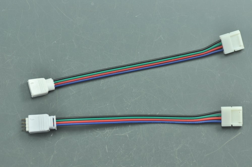 4 Pin  Connector  For RGB led light Strip Solderless connector For 5050 3528 10mm RGB Strip lighting Easy Connect 6.5 Inch