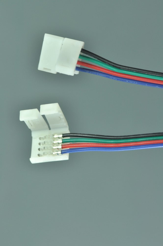 4 Pin  Connector  For RGB led light Strip Solderless connector For 5050 3528 10mm RGB Strip lighting Easy Connect 6.5 Inch