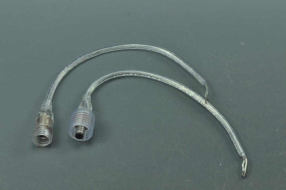 LED Strip Waterproof DC Connector Female and Male 5.5mm x 2.1mm(2.5mm) For strip light power supply connect   Transparent
