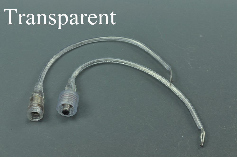 Wholesale LED Strip Waterproof DC Connector Female and Male 5.5mm x 2.1mm(2.5mm) For strip light power supply connect   Transparent