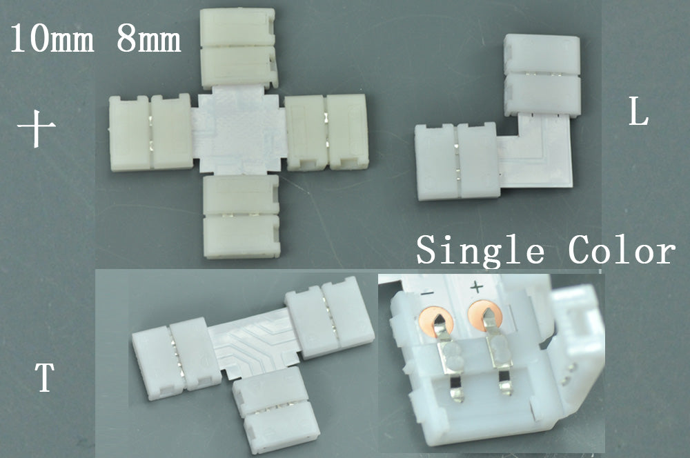 LED Strip 90 Degree Turn  10mm 8mm 2Pin "L" type Connecter for 3528 5050 Single Color Strip light Connect