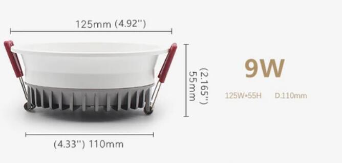 3W/5W/7W/9W Anti-glare, Antifog Dimmable LED Downlight CRI80 Deep Concave Ceiling Light-DFX Series