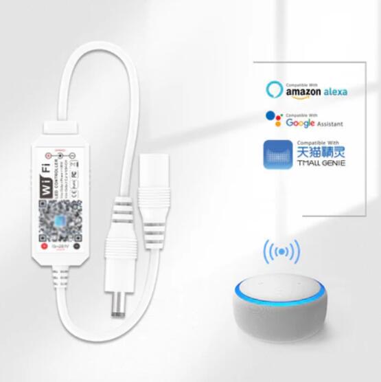 WiFi Connected and controllable Single Color LED Dimmer 5-24V DC Alexa Compatible