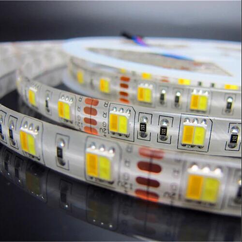 12V Dual White LED light Strip, 16.4FT/5Meter SMD5050-300 60 LEDs Per Meter 2 in 1 Color Temp-Adjustable Flexible LED Strip Light