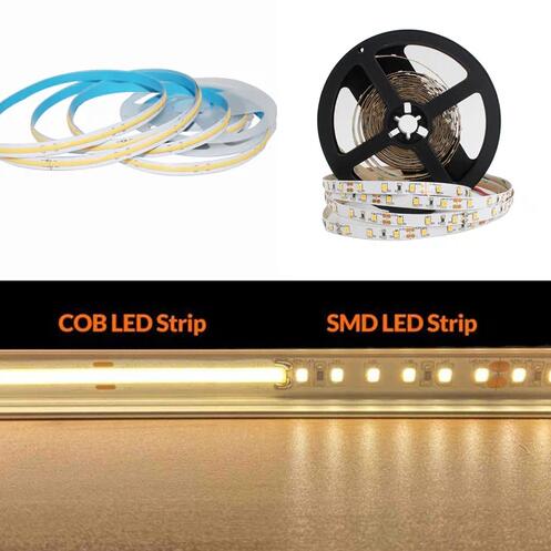 FCOB LED Strip 16.4FT/5M CRI90 480LEDs/m 12W/m 24V Dimmable LED Light Ribbon Indoor Use