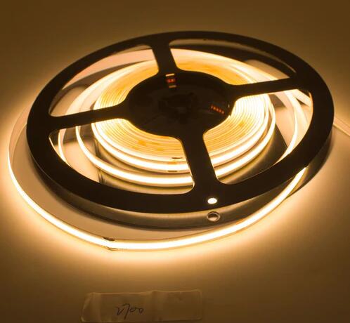 FCOB LED Strip 16.4FT/5M CRI90 480LEDs/m 12W/m 24V Dimmable LED Light Ribbon Indoor Use