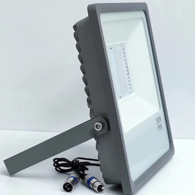 DMX512 RGB LED Flood Light 200W AC110-220V Outdoor IP66 LED WallWasher GREY Aluminum Case Tempering Glass Cover High Lumen Security Light Garden Landscape Lawn Lamp