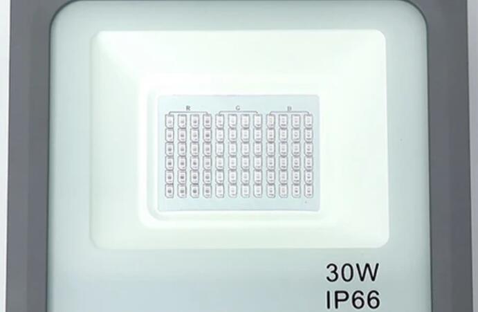 DMX512 RGB LED Flood Light 30W AC110-220V Outdoor IP66 LED WallWasher GREY Aluminum Case Tempering Glass Cover High Lumen Security Light,Tunnel Spotlight Garden Landscape Lawn Lamp