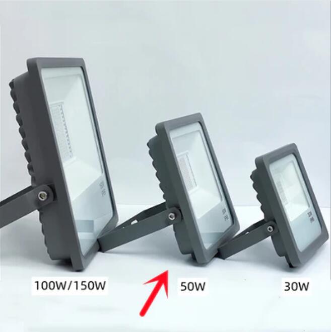 DMX512 RGB LED Flood Light 50W AC110-220V Outdoor IP66 LED WallWasher GREY Aluminum Case Tempering Glass Cover High Lumen Security Light Garden Landscape Lawn Lamp