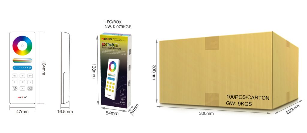 FUT088 RGB+CCT Full Touch Remote