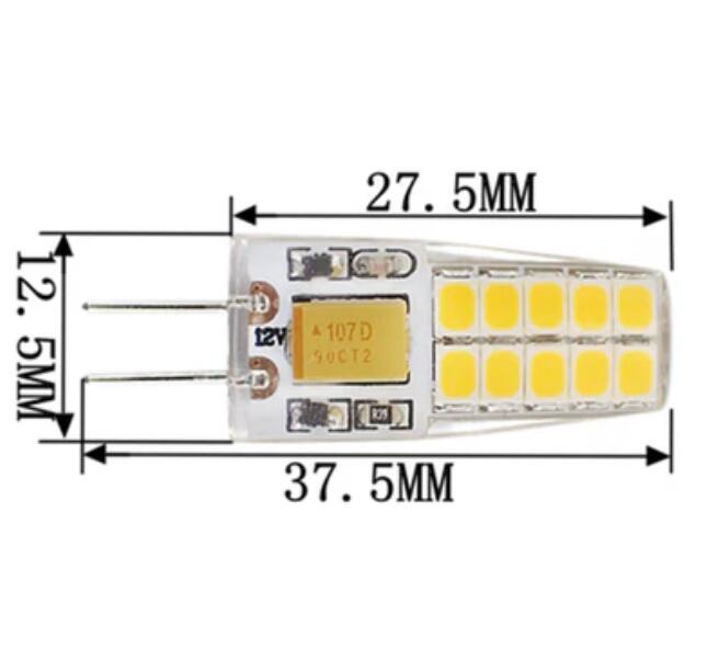 10 Pack G4 LED Light Bulb Bi-Pin Silicon Encapsulation 12V 2.5 W CRI>80 290-310Lumen 20x2835 LEDs 25W Equivalent