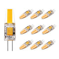 10 Pack G4 LED Light Bulb Bi-Pin base Silicon Encapsulation 12V 2 Watt 1505 COB LEDs CRI>80 160-180Lumen AC/DC 10-20V 20W Equivalent Halogen LED Replacement