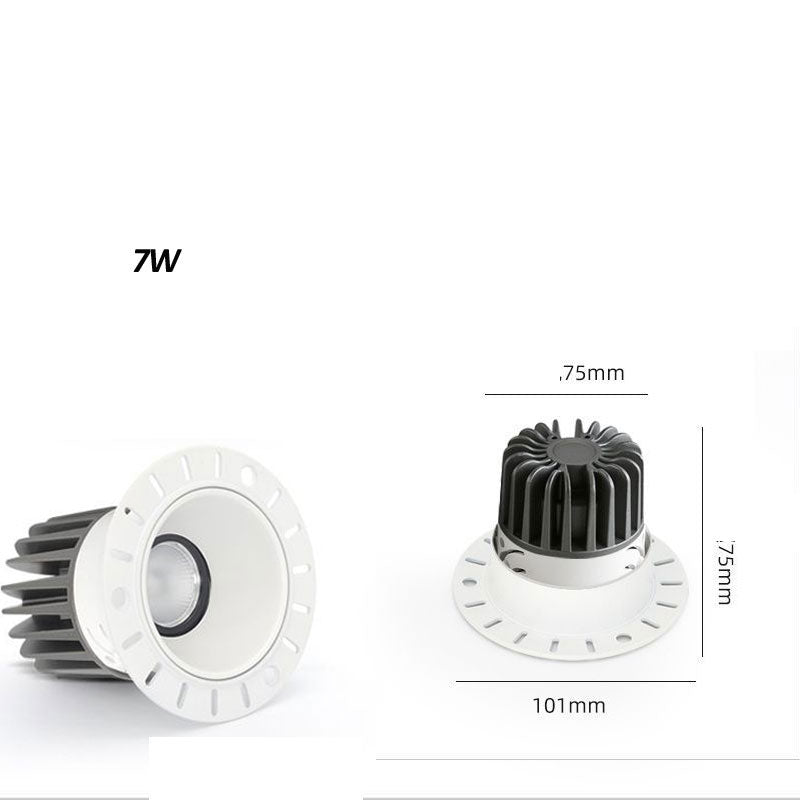 7W HOTEL LIVING ROOM SPOTLIGHT COB ANTI-GLARE HIGH DISPLAY INDEX LED CEILING DOWNLIGHT FRAMELESS EMBEDDED SPOTLIGHT