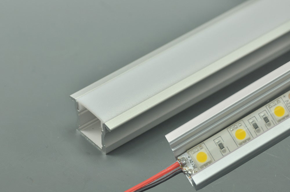 LED Aluminium Extrusion Width 12.2mm  Recessed LED Aluminum Channel 1 meter(39.4inch)  LED Profile With  23.3mm Flange
