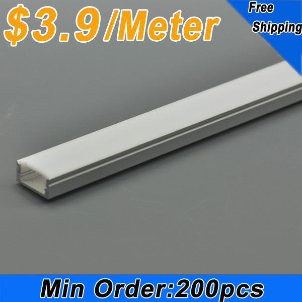 Wholesale LED Aluminium Channel 8mm Recessed U Type LED Aluminum Channel 1 meter(39.4inch)  LED Profile Inside Width 12.2mm