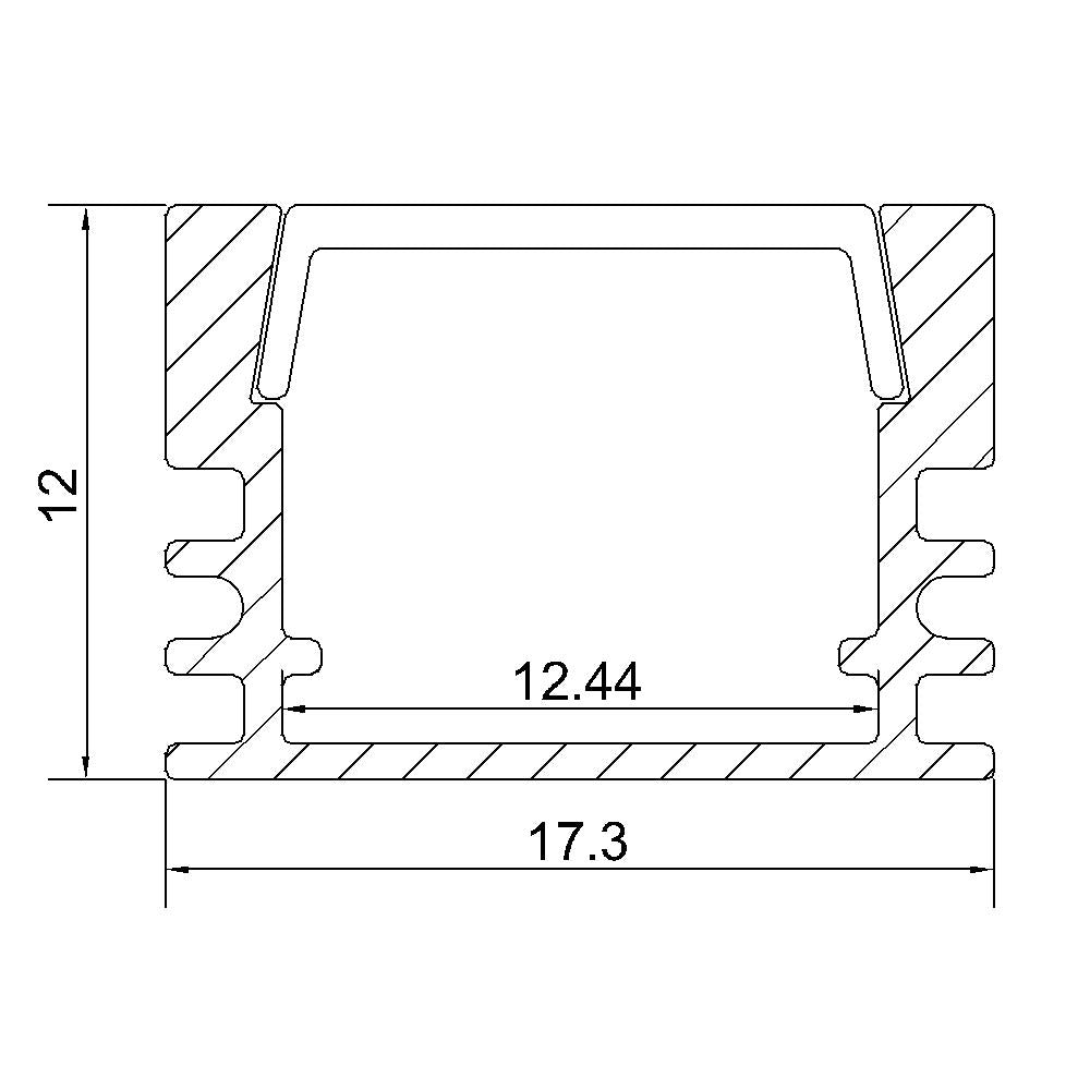 LED Aluminium Profile PB-AP-HQ-U002  Extrusion Recessed LED Aluminum Channel 1 meter(39.4inch)  LED Profile