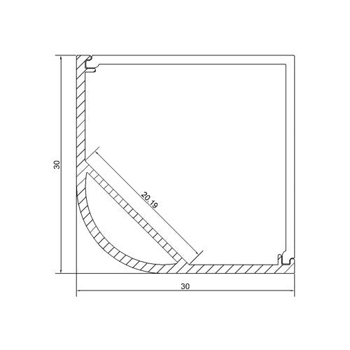 Super 20mm Strip LED Aluminium Extrusion Recessed LED Aluminum Channel 1 meter(39.4inch)  LED Profile