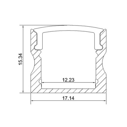 LED Channel U Aluminum  Extrusion Recessed LED Aluminum 12.2 width 1 meter(39.4inch)  LED Profile