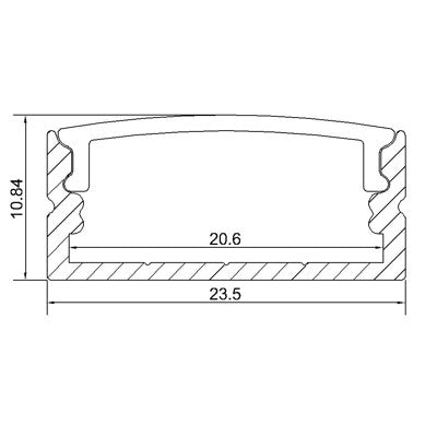1.5 meter 59" LED U Double 5050 Strip Aluminium Channel PB-AP-GL-014  10 mm(H) x 20 mm(W) For Max Recessed 20mm Strip Light LED Profile ssed 10mm Strip Light LED Profile
