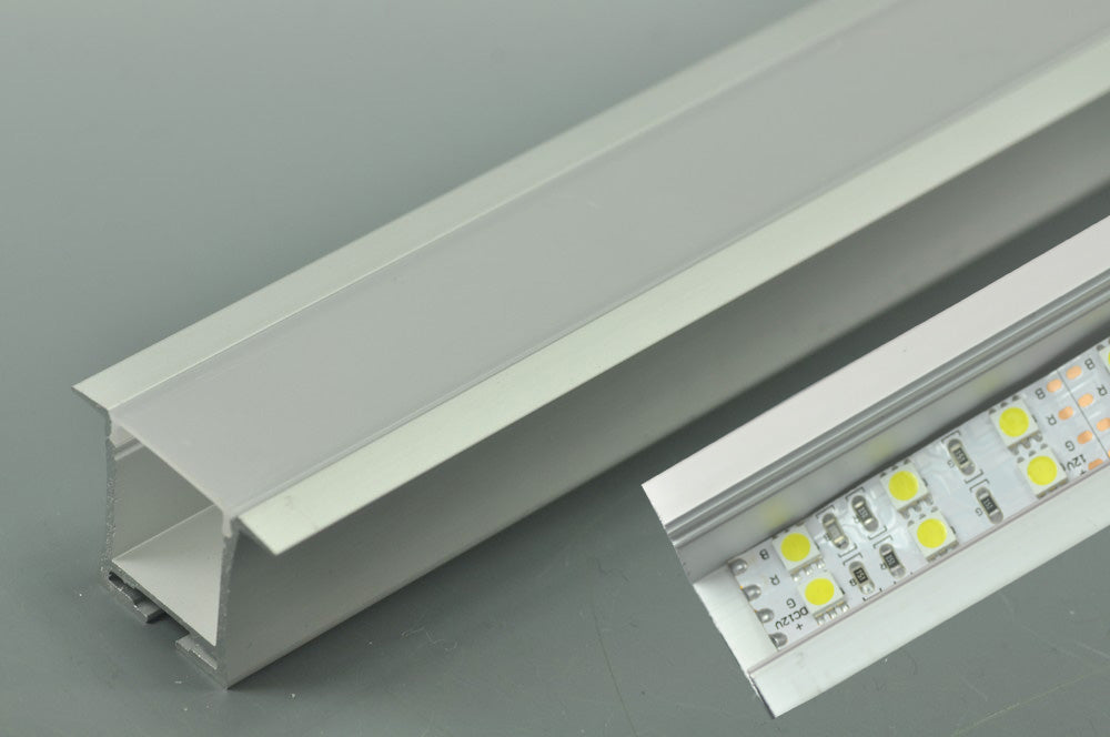 LED Aluminium Extrusion 18.6mm  Recessed LED Aluminum Channel 1 meter(39.4inch)  With Wings
