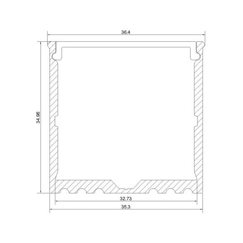 Super Width 35mm LED Aluminium Extrusion Recessed LED Aluminum Channel 1 meter(39.4inch)  LED Profile